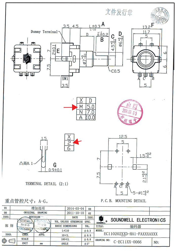 EC11半軸編碼開關規(guī)格書