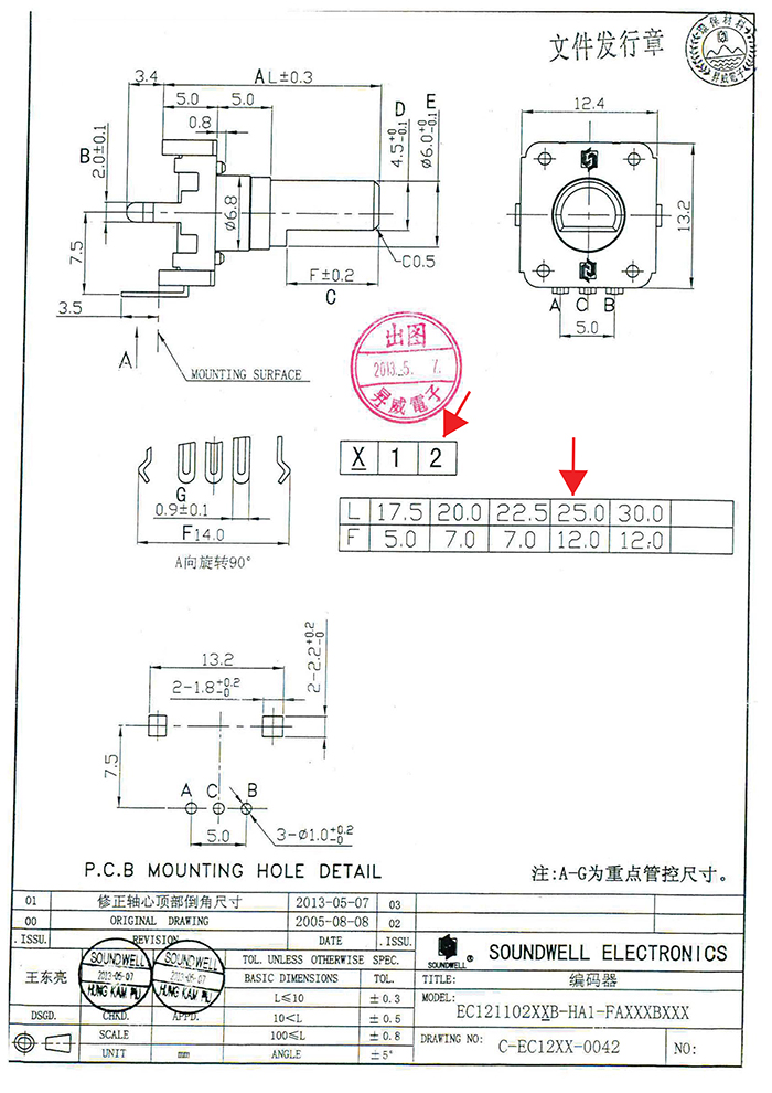 EC12旋轉(zhuǎn)編碼器規(guī)格書